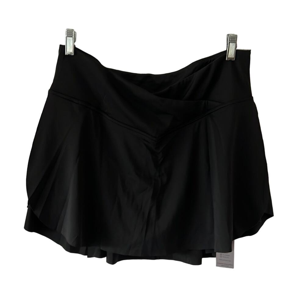 Black Swimskirt Hey Girl Woman Size 2X Cross V Front